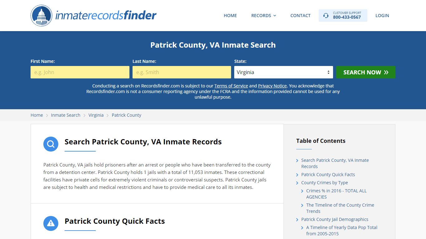 Patrick County, VA Inmate Lookup & Jail Records Online